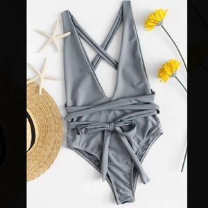 Gray Tie Monokini